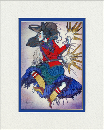 Red Feather Fan Dancer Print